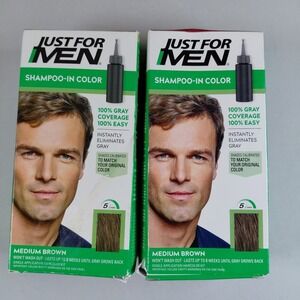 (2) Just for Men H-35 MEDIUM BROWN Hair color Dye  Shampoo-In 2X Lot